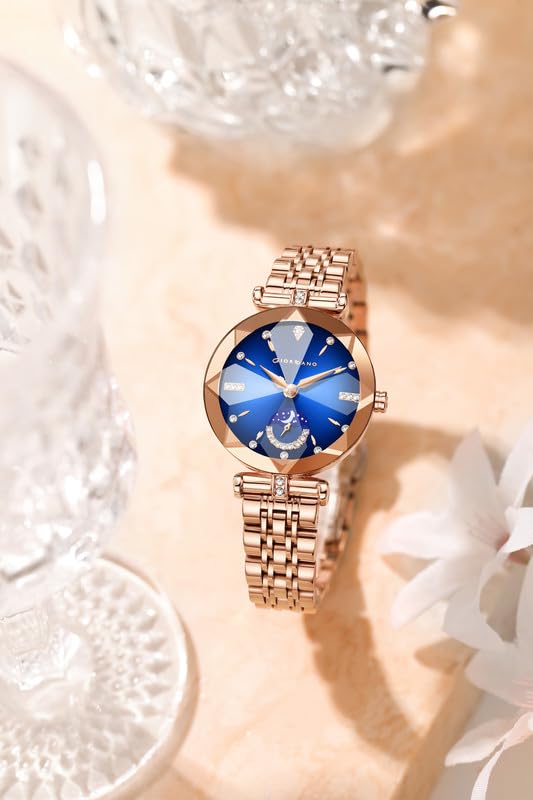 Image of Giordano Premium Watch for Women - Elegant Round Cut Glass Dial with Stainless Steel Strap & Quartz Movement