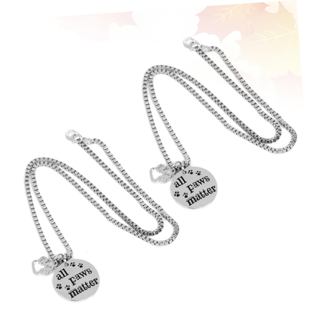 POPETPOP 2 Pcs All Paws Matter Pet Jewelry Stylish Letter Pendant Necklace for Dogs Fashionable Neck Chain Accessory for and Special Occasions