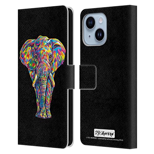 Étui portefeuille en cuir iPhone 14 Plus protection housse coque éléphant