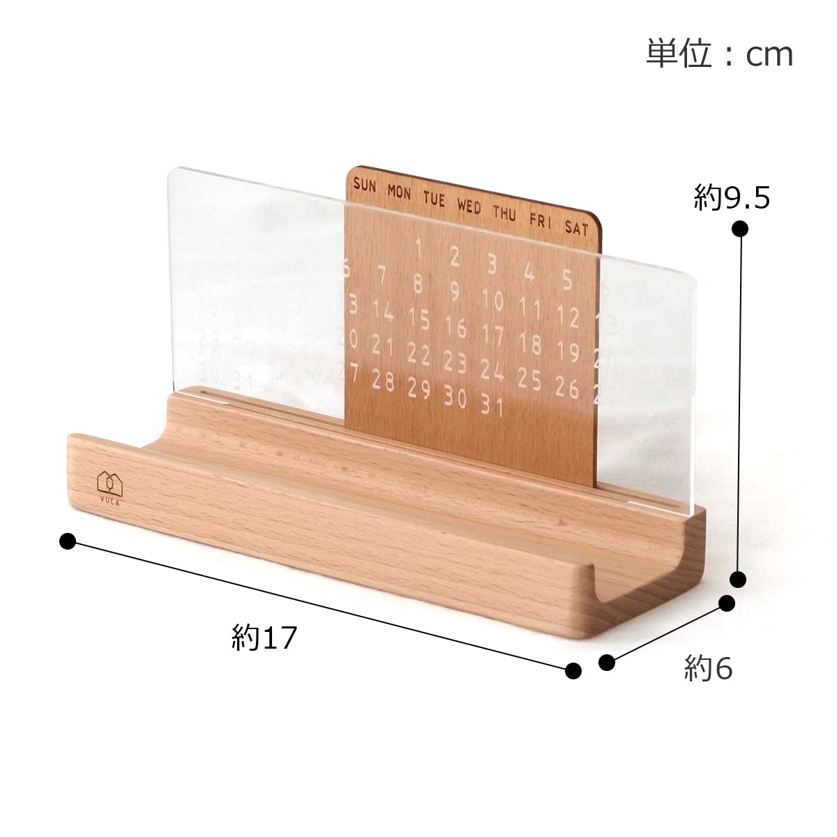 Amazon | VUCA-DESIGN 万年カレンダー ペントレー 木製 収納トレー