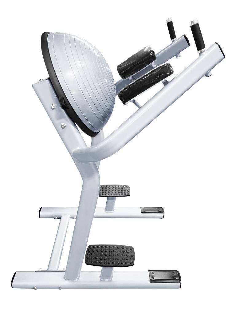 French Fitness FFS Silver Half Ball Captain's Chair Leg Raise VKR – Abdominal Machine with Adjustable Elbow Rests & Back Support