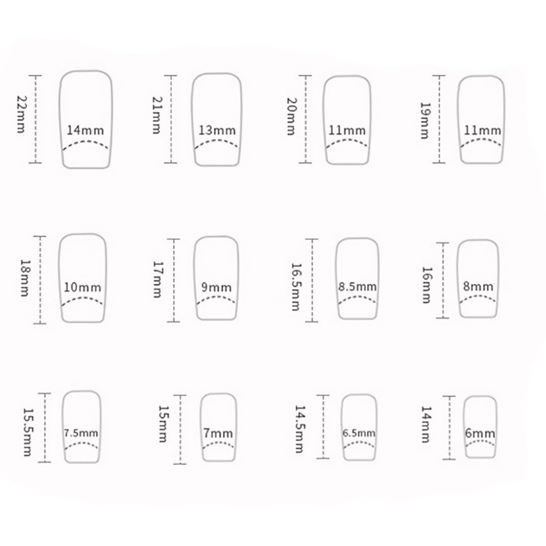 Danshinbow 24pcs Square Mid Length Nails Broken Cracks Line Fake Nails Gold Foil False Nails Water Ripple Nails for Women and Girls (Red) - Image 3