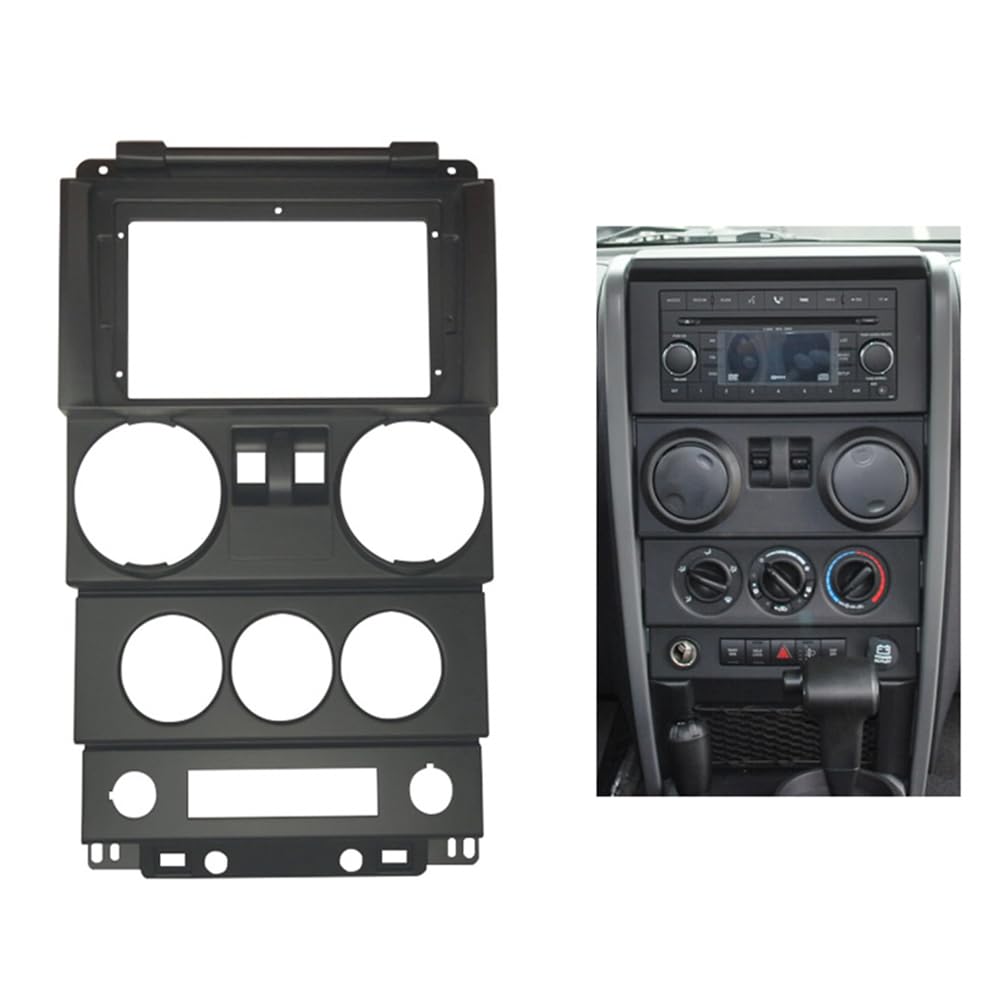 Fits for Jeep Wrangler 2008 2009 2010 2 Doors Car Radio Stereo Fascia Frame Double DIN 9 inch Dash Installation Mounting Kit