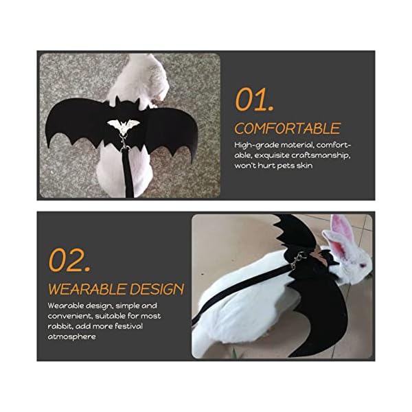 Popetpop costume for cats 1 set of decorative bunny harness halloween rabbit clothes wear- resistant bunny cloths rabbit harness - image 3