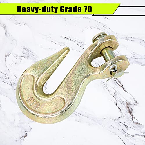 Gooeap (2 Pack) 1/2 Inch Grade 70 Clevis Grab Hooks, 12,000 Lbs Wll For Wrecker Flatbed Truck Trailer Tow Chain Transport #TOP2