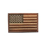 [PHOENIX IKKI] 24タイプ 星条旗 USA アメリカ合衆国 米国 国旗エンブレム サバゲーミリタリーパッチ 布 刺繍 ワッペン 腕章 紋章 マジックテープ アップリケ 8cm×5cm brown