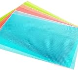 8er Antibakterielle Kühlschrankmatten Matten entziehen Feuchtigkeit und Gerüch rutschfest,abwaschbar und DIY zuschneidbar Kühlschrank Matte-4 gemischte Farben [29cm x 45cm]