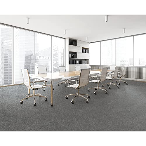 Image of Mohawk Basics 24 inch x 24 inch Berber (Loop pile), 0.07 inch Pile Height, Carpet Tile, PET Fiber, Iron Color, (24 Tiles), (96 sqft /carton)