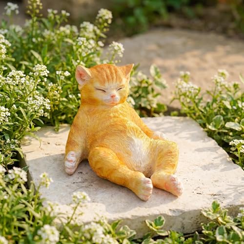 Estatua Decorativa de Gato de Resina para Jardín 9.8 in miniatura 3