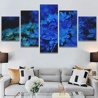 SIGNWIN 5 Panel Canvas Wall Art Modern Art Bouquet Colorful Cool Floral Group Multicolor Photography Realism Romantics for Home Decorations Ready to Hang - 60