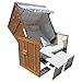 Produktbild DRULINE Strandkorb Nordsee Ostsee Urlaub Ferien Ostsee Premium XXL Volllieger 2 Sitzer 120cm breit Gartenliege Sonneninsel Poly-Rattan inklusive ideal für Geflecht Hartholz Holz rustikal, Garten, Wintergarten und Terrasse Strandstuhl Liegestuhl PE Strandkorbhülle Strandschönheiten Deluxe ROYAL Vollholzfront Verschiedene Balkone Terrassen Wintergärten Lounge KD4BBX günstig kaufen Blockstreifen Volllieger Rückenlehne Unifarben winterfester Strandkorbhülle Hellbraun