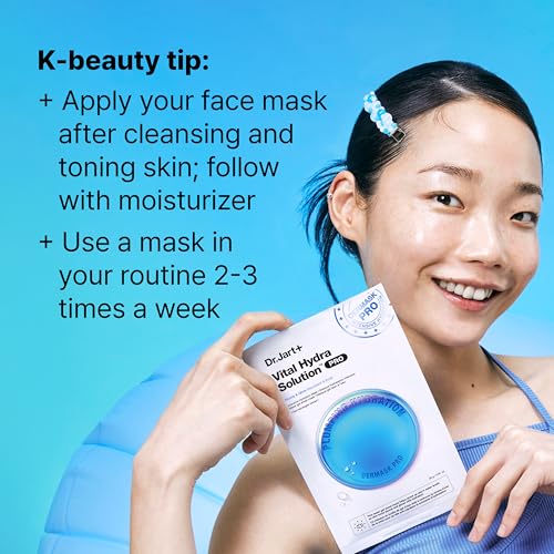 Image of Dr.Jart+ Dermask Vital Hydra Solution Glow Korean Face Mask with Hyaluronic Acid for Glass Skin | Sheet Mask | Korean Skin Care
