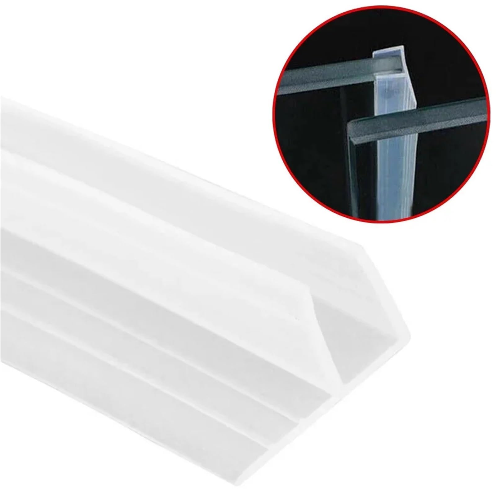 4,0 m F-Form Bad Duschwand Türdichtungsstreifen for Glas 6 mm Dichtungsspalt Hausgarten Duschen Badewannen Teile für Duschtüren, Glas