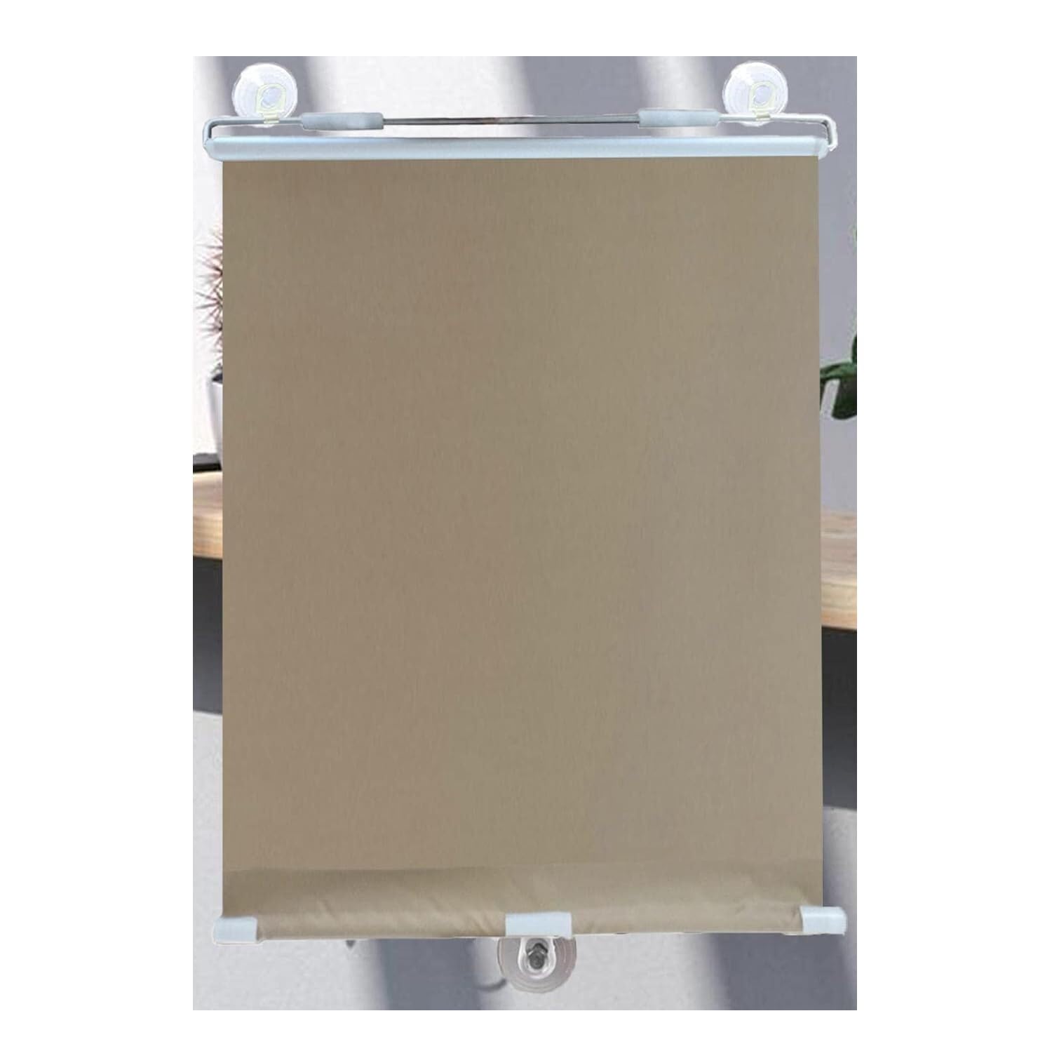 Blackout Roller Blind,Blackout Roller Blinds Suction Cup No Drill For Multicolor(Gold,125W x 35H cm)