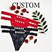 UIASKOWP 2-Pack Personalized Thongs With Names, Hand-sewn Custom Thong with His Name on it for Women Valentine's Day Black