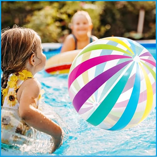 Wasserball Aufblasbar Strandball für Kinder Erwachsene,107cm Beachbälle Super Groß Aufblasbare Wasserbälle,Strandbälle,Beach Ball Bälle Gummi,Schwimmbad Party Balll für Sommer Pool Wasserspielzeug