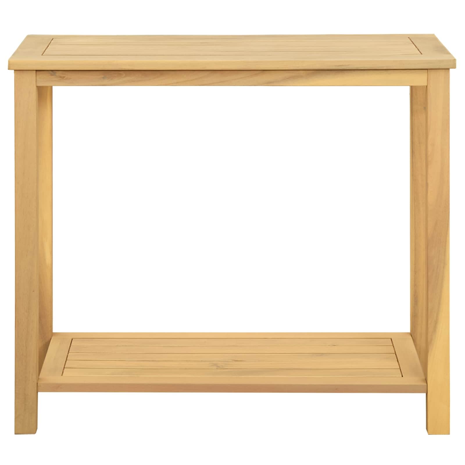 vidaXL Gartenkonsole Tisch Helles Akazienholz 80 x 35 x 75 cm, Garten, Rechteckiger Pflanzer, Rustikales Design, Strapazierfähige Materialien, Viel Stauraum für Pflanzen, Blumen und Gemüse im Garten