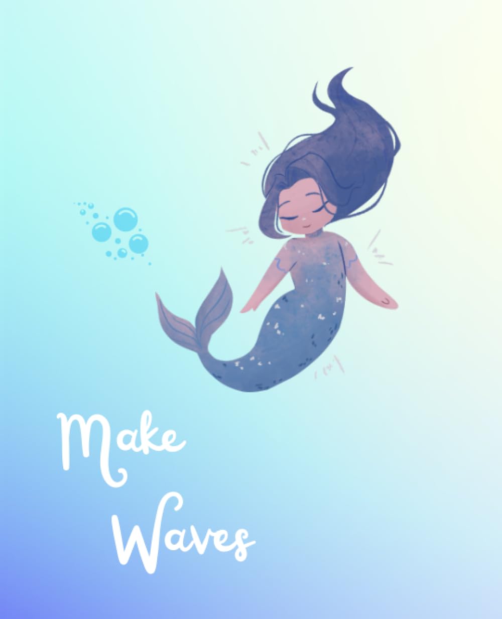 Make Waves Mermaid Paperback Writing Journal, 7.5'' x 9.25'', 110 Lined Pages