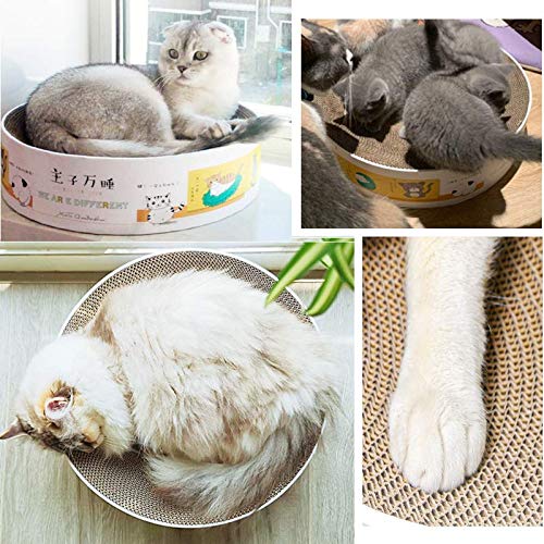 Cicilin Arranhador de gato de papelão para gatos 2 em 1 almofada de arranhão e cama redonda reversív