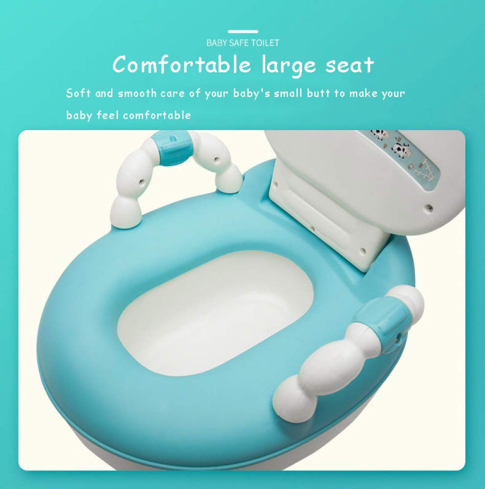 Toilettentrainer Kinder, Töpfchen Stuhl Sitz Für Jungen Und Mädchen Tier Töpfchen Kuh Blau,A