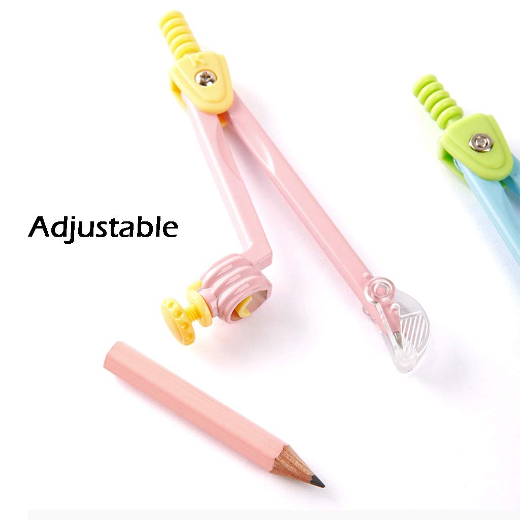 Boussole Rose/Bleu Compas à Dessin Outils de Géométrie Compas à Arc Professionnel pour Menuiserie avec Porte-Crayon Jusqu'à 11,8 Pouces de Diamètre Outils de Mesure，Onecolor