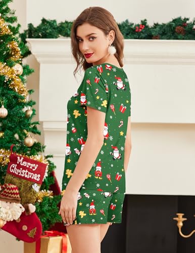 Image of Ekouaer Women's Pajama Sets Short Sleeve Pjs 2 Piece Top and Shorts Sleepwear Comfy Soft Lounge Sets with Pockets