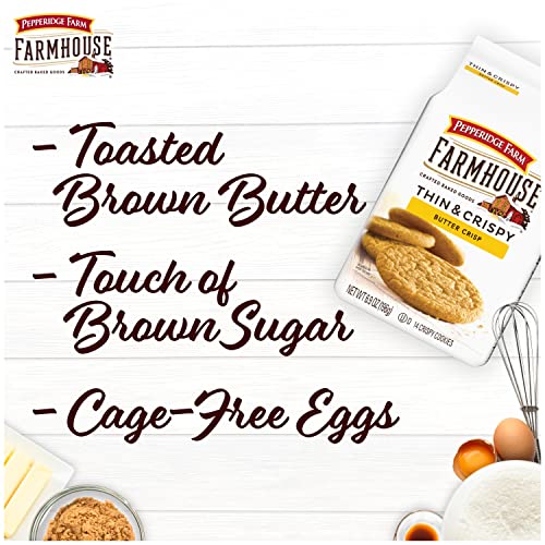 Image of Pepperidge Farm Farmhouse Thin & Crispy Butter Crisp Cookies, 6.9 Oz Bag