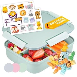 Pausenhero Kinder Bento Box Grün Set