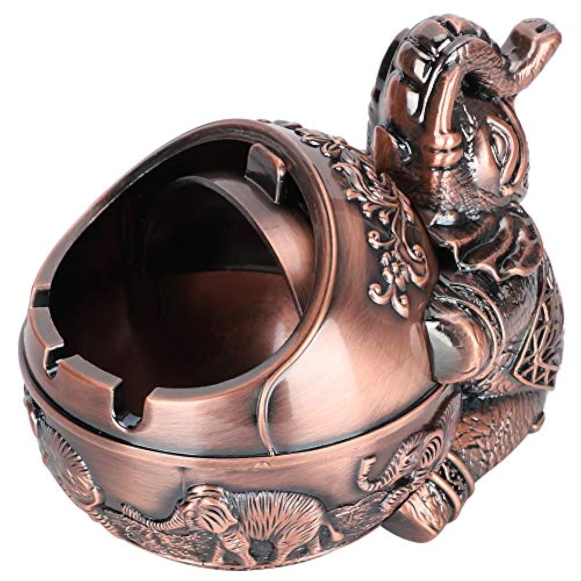 Elephant Decorative Ashtray with Lid, Windproof for Office