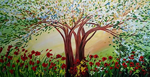Toile murale art abstrait arbre fleur haute definition impression paysage 60x120 - 5