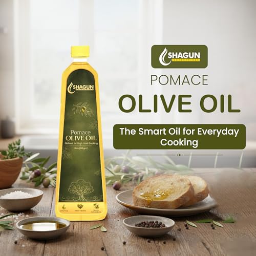 Image of Shagun Pomace Olive Oil 1 Litre for Indian Cooking | Cold Pressed Pomace Olive Oil for Frying and Roasting | Light Taste Healthy Cooking Oil | Good for Heart Health Daily Use for Kitchen