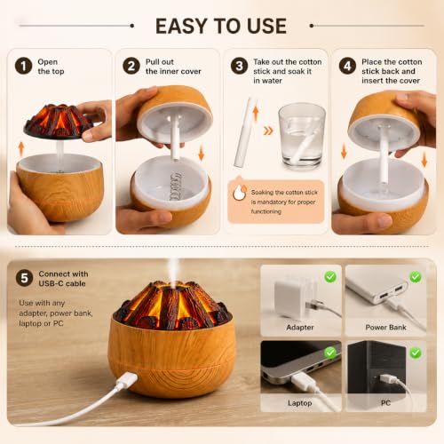 Image of Inrorans Electric 3D Glass Wax Melt Warmer Oil Burner with Stable Heating PTC Reusable Silicone Tray Night Light Fragrance Warmer for Home Fragrance Warmer no (Volcano)