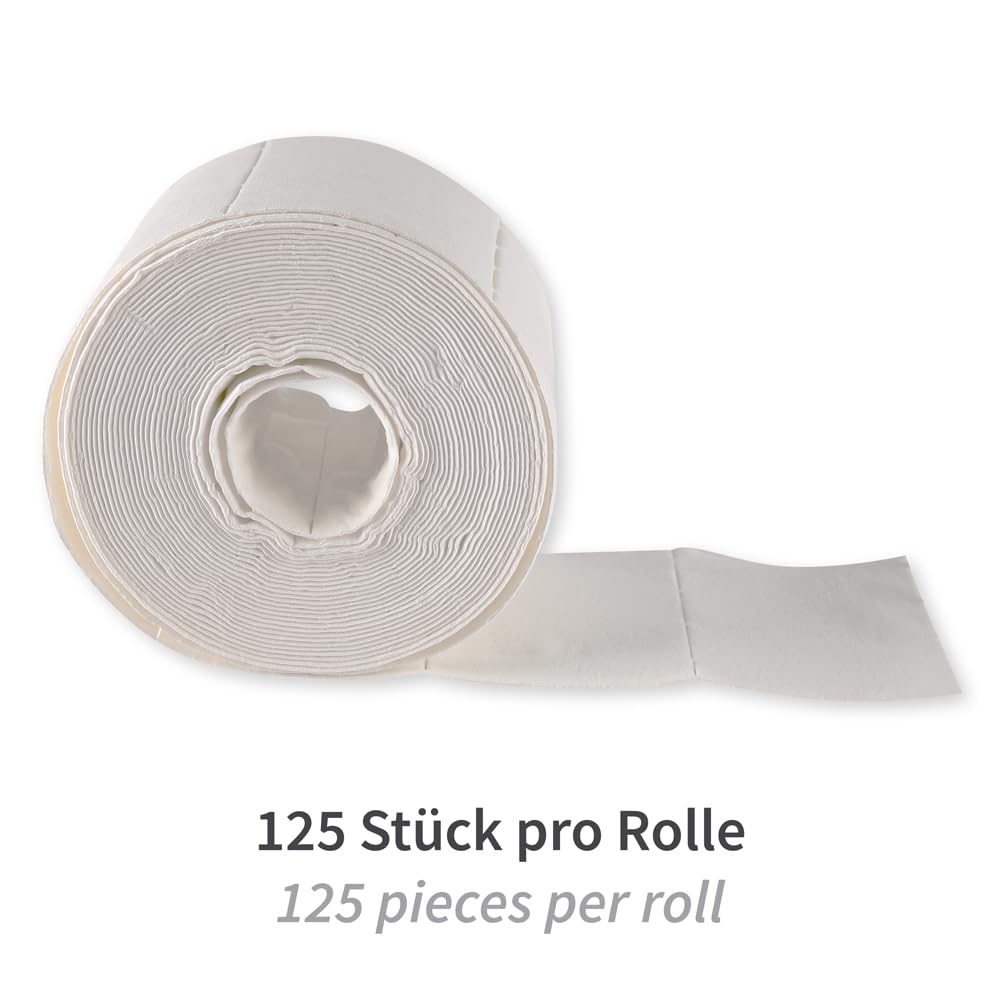 20 Stück Hygostar Zellstofftupfer auf Rolle, weiß, B: 10cm, L: 8cm, Zelletten Pads, Zellstofftupfer, Zellstoffpads