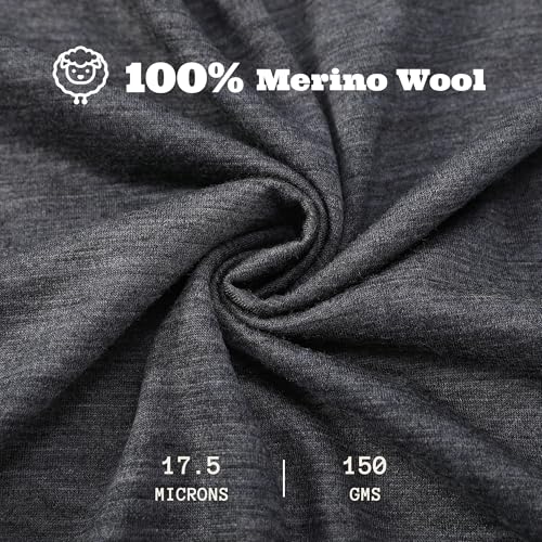 ACUSHLA 100% Merino Wool T-Shirt Mens - Short Sleeve Undershirt Lightweight Thermal Base Layer Crew Neck Tank Tops S-XXL4