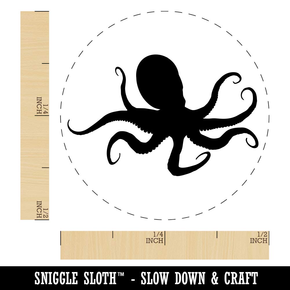 Octopus Solid Rubber Stamp for Stamping Crafting Planners - 1/2 Inch Mini