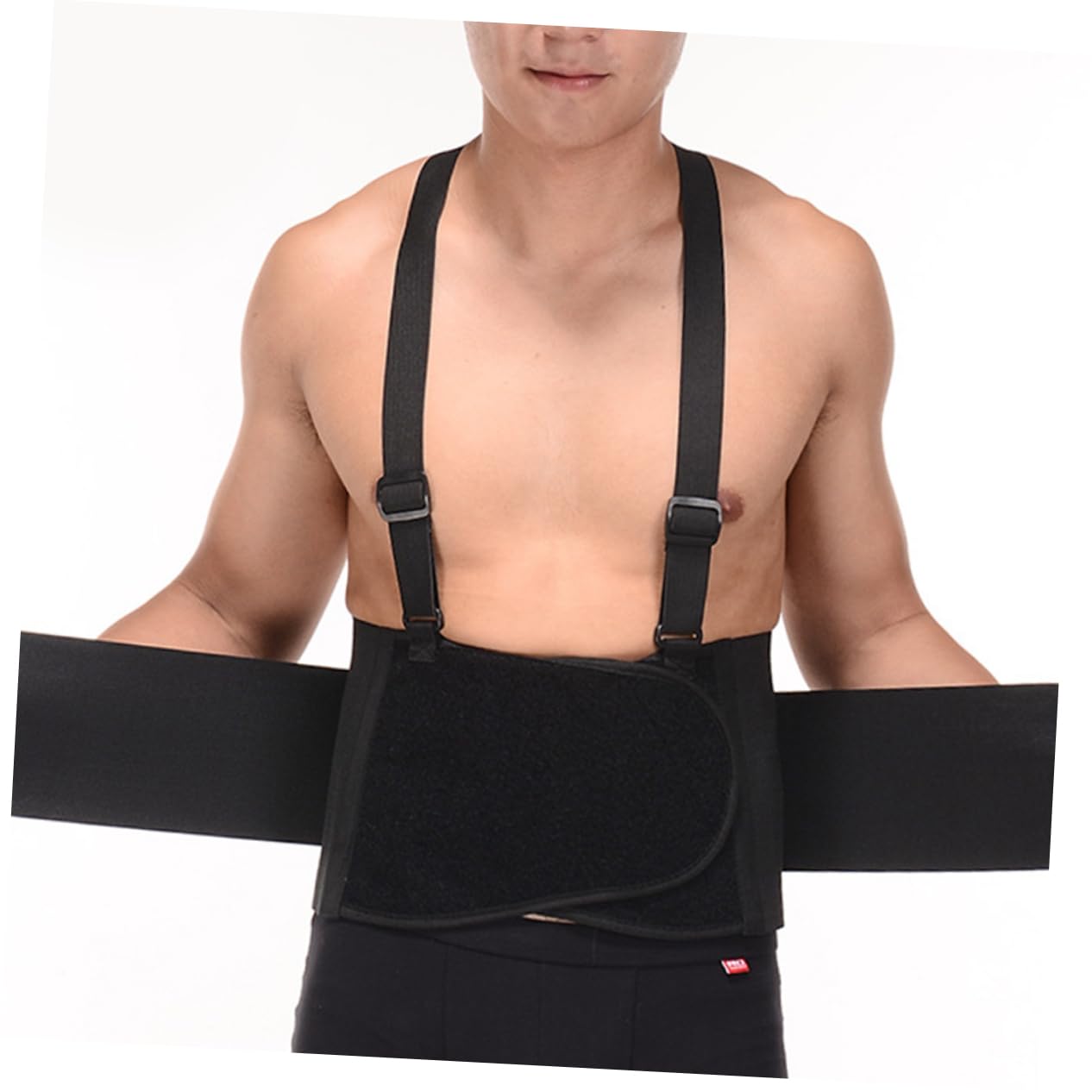 NOLITOY Lumbar Brace Strap Waist Support Belt Underbust Corset Bodysuit Corset Adjustable Waist Support Protective Back Strap Mens Belts Corset Bralette Back Support Belt Black
