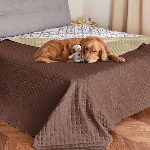 NICETOWN 100% Waterproof Dog Bed Cover Reversible Leak Proof Couch Cover Washable Sofa Furniture Protector Blanket for Pets Kids Children Dog Cat (82
