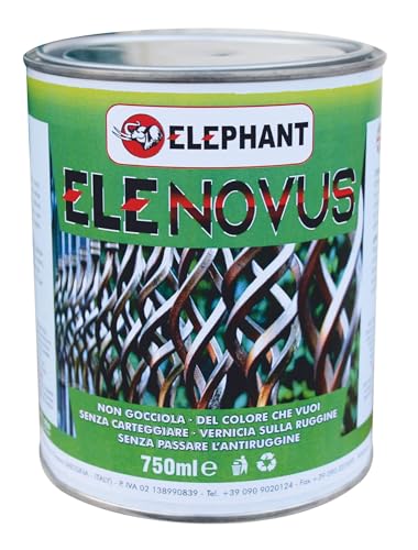 ELEPHANT Elenovus - Esmalte protector para metal, gris perla, 750 ml, multicolor, aplicación directa sobre óxido, acabado satinado