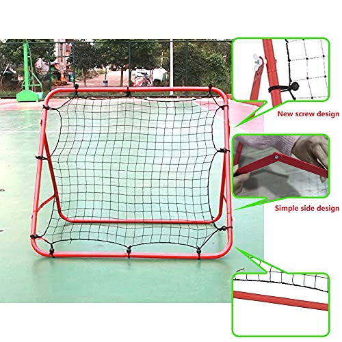 Football Training Net,Small Rebounder Net Practise 62cm*62cm Soccer Kickback Target Goal Play Teens Adults Softballift Training Aid Birthday Gift Red