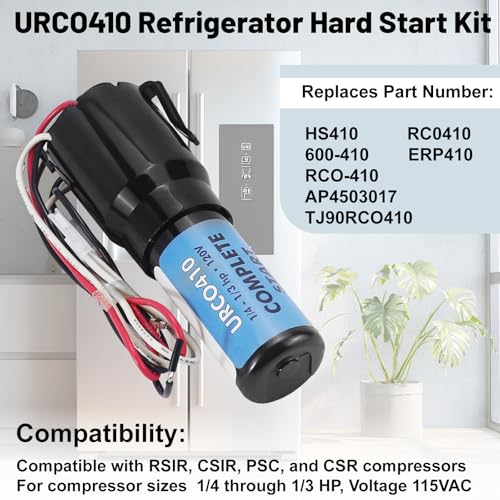 Kit de arranque duro 3 en 1 URCO410 compatible con refrigeradores y congeladores 115VAC para compresor de arranque (3 unidades) miniatura 3
