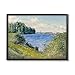 Stupell Industries Clear Blue Water Seaside Rural Grassland Trees, Design by Lettered and Lined