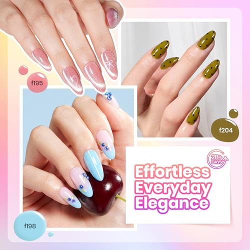 Image of Beetles Fall Gel Polish Set, Daily Pop Collection, 20 Colors Gel Polish Kit | Base Coat Glossy Glitter Top Coat and Magnet, Cat Eye Effect, Soak Off UV LED Gel Polish for DIY Nail Art Manicure