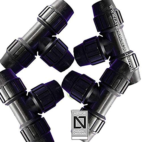 Pack of 4 x Synthetic Tea 20 mm AENOR certified product used in 20mm PE pipes for plumbing irrigation and construction use