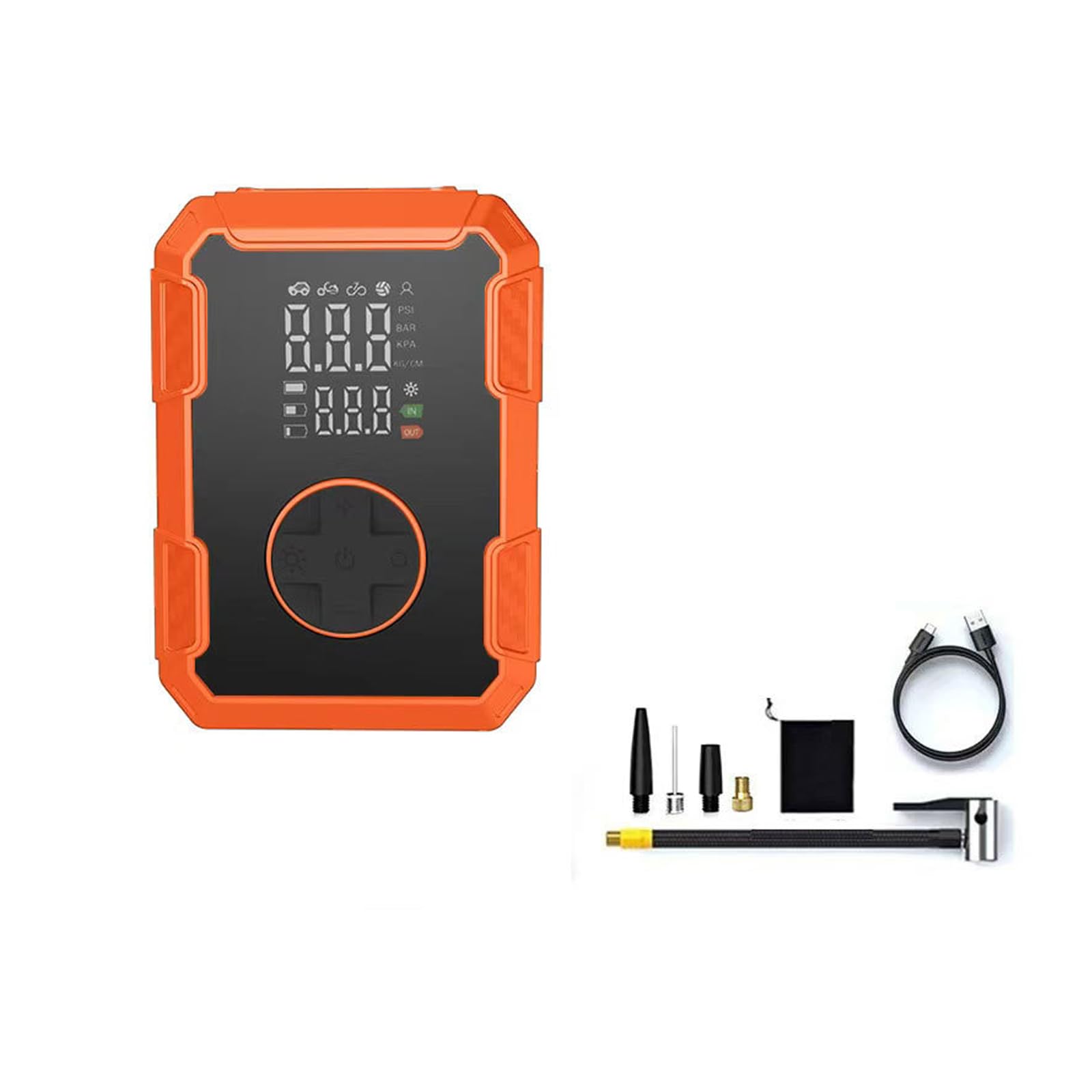 Shyyoulqe Light Compact Inflation Tool For Motorcycle Balloons Showing Pressure Stage Cordless Tire Inflator