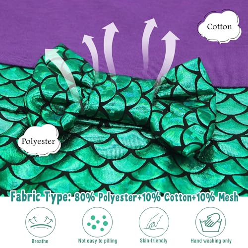 image for HenzWorld Mermaid Costume for Little Girls Princess Party Dress Birthd