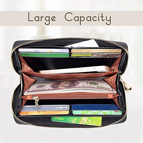 Personalized Crayon Style Photo Women's Wallet Custom Fashion Phone Bags Leather Wallet (Black Double Side)3