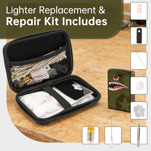 Image of Repair Kit Compatible with Zippo,Replacement Parts Includes Cotton,Flint,Wick,Pad,Tool Compatible with Zippo Accessories