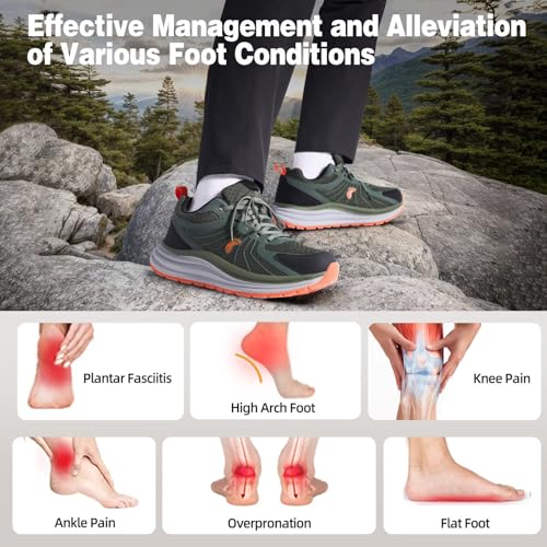 Men's Orthopedic Trail Running Shoes: Comfortable Casual Arch Support Plantar Fasciitis Workout Walking Shoes, Orthotic Flat Feet Hiking Sport Gym Cross Training Sneakers for Foot and Heel Pain Relief3