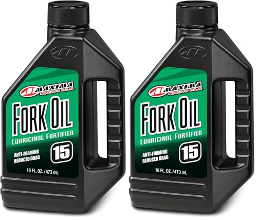 Image of Maxima 56901 15WT Standard Hydraulic Fork Oil - 1 Liter Bottle (Pack of 2)