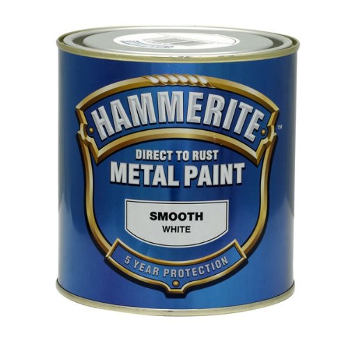 Autopaints Brighton Hammerite Direct to Rust Metal Paint Smooth White 500ml